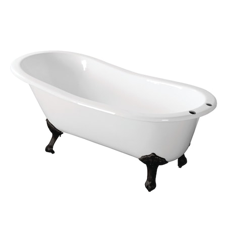 Aqua Eden 66.94 L, 30.69 W, White/Matte Black, Cast Iron VCT7D673122ZB0